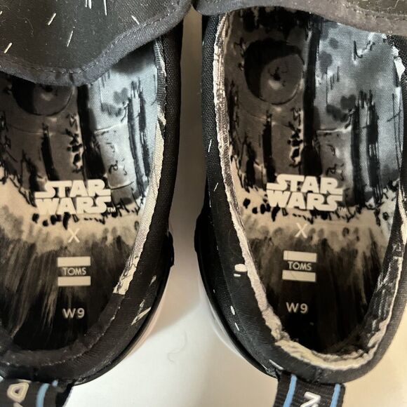 NEW STAR WARS x TOMS Trvl Lite Black Space Print Slip On Shoes Women's 9/Men's 7 - Picture 12 of 14
